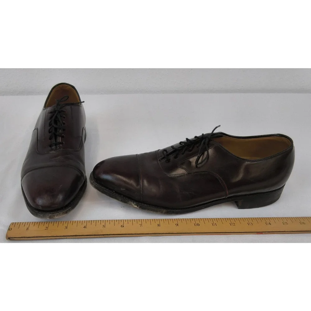 Johnston & Murphy Optima Dress Shoes Men's 10 D Cap Toe Burgundy Oxfords #W5266
